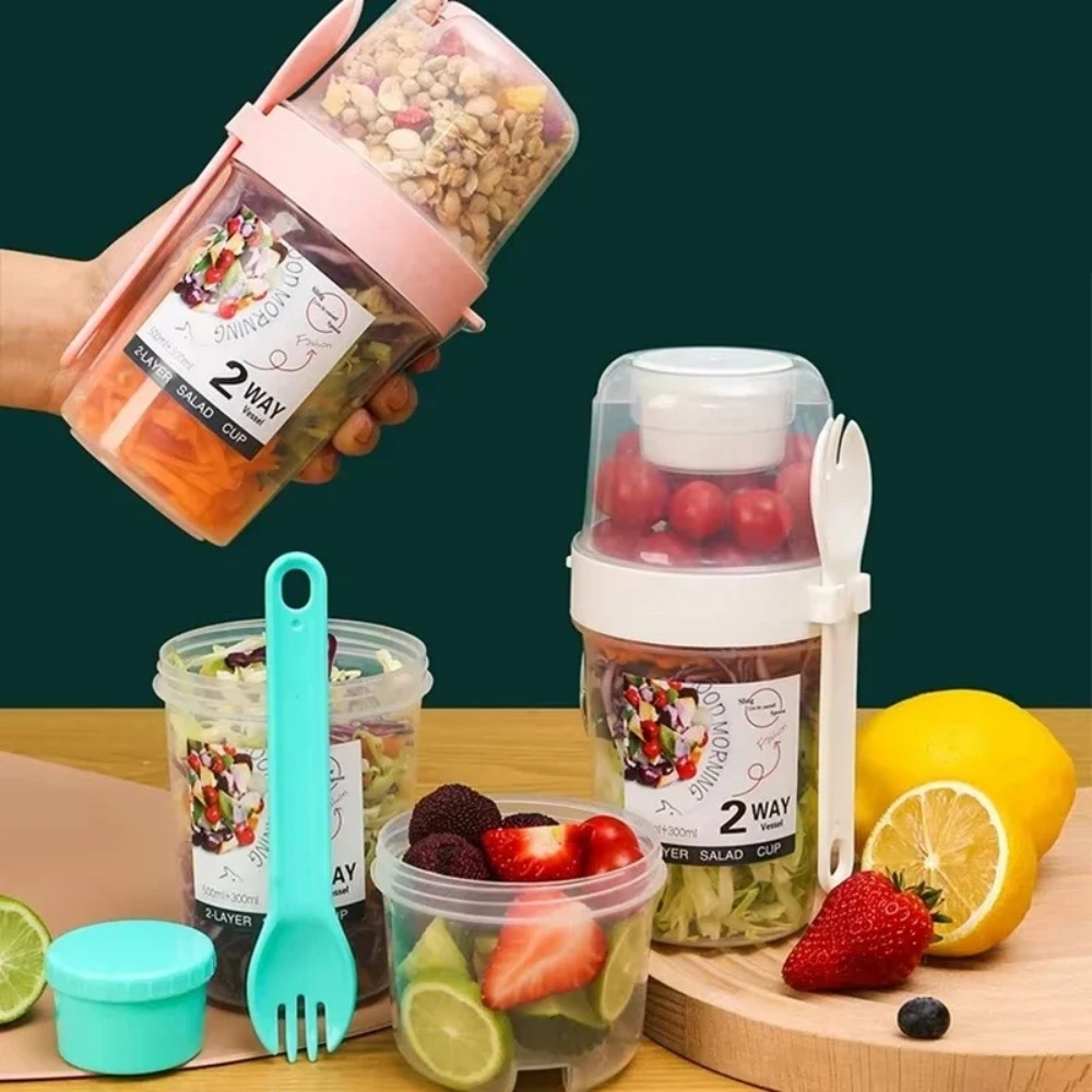 Meal Prep Oatmeal Jars - Przenośny Kubek na Sałatkę Kubek Śniadaniowy