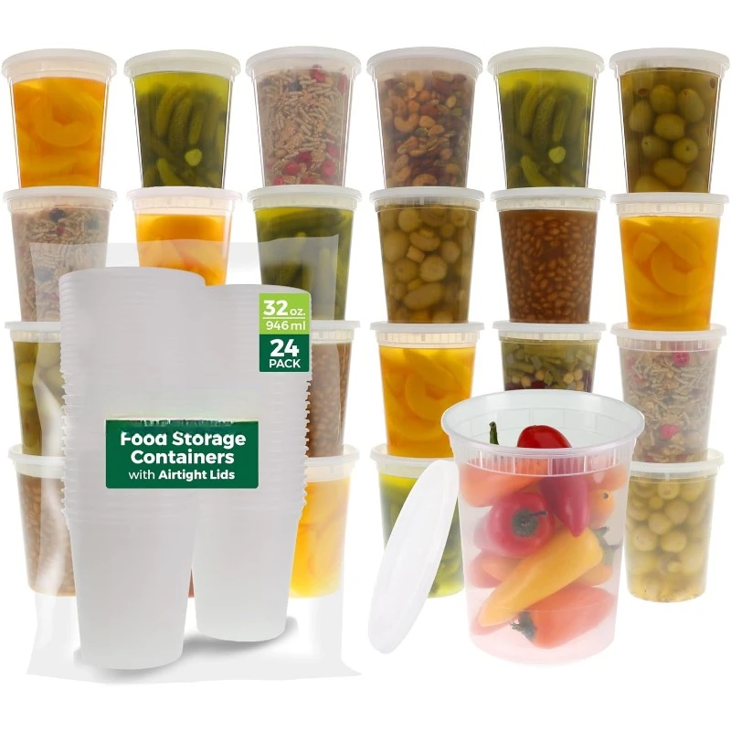 Meal Prep Soup - [24 Zestaw] Plastikowe pojemniki na dania