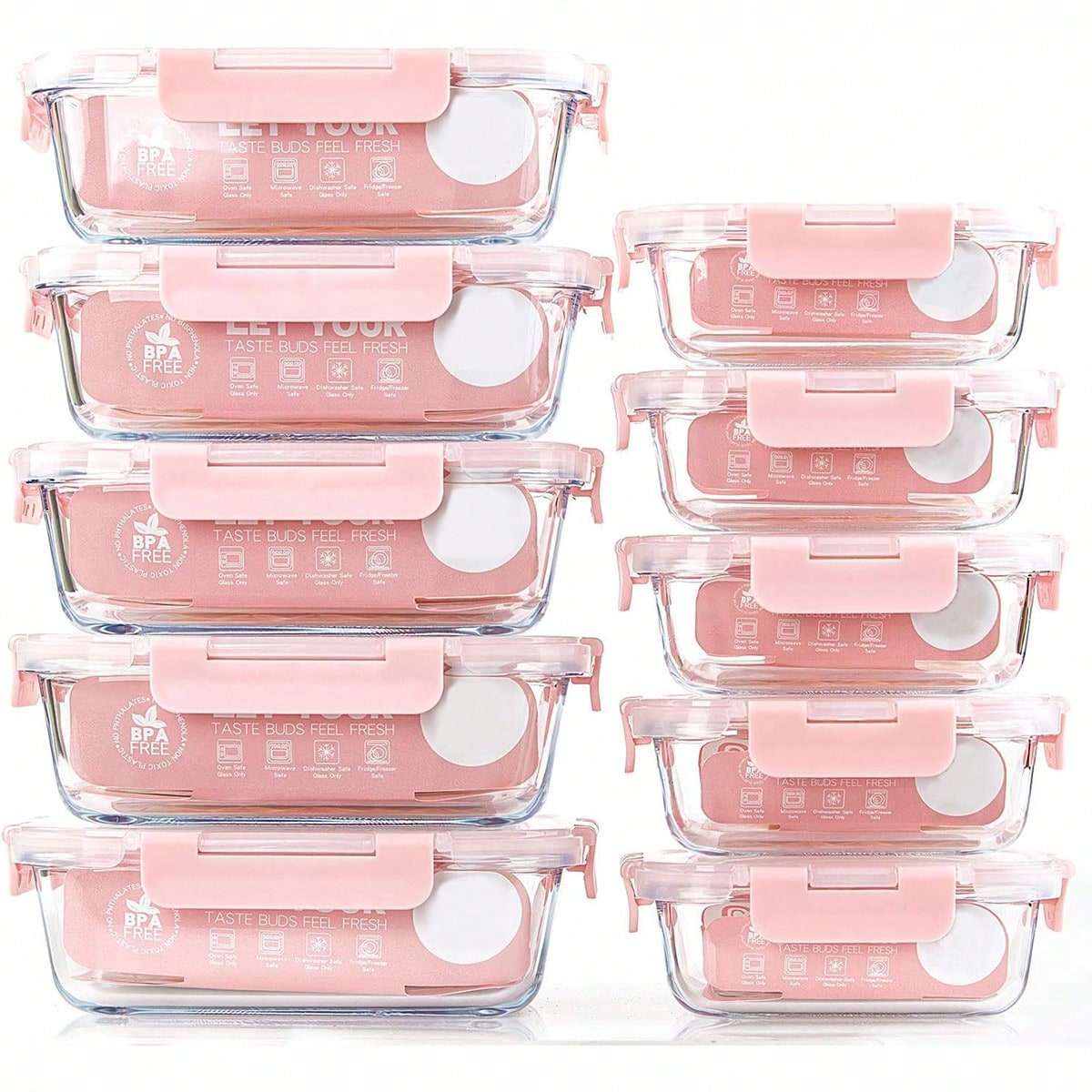 Meal Prep Lunch - 10 sztuk szklanych pojemników do przygotowywania