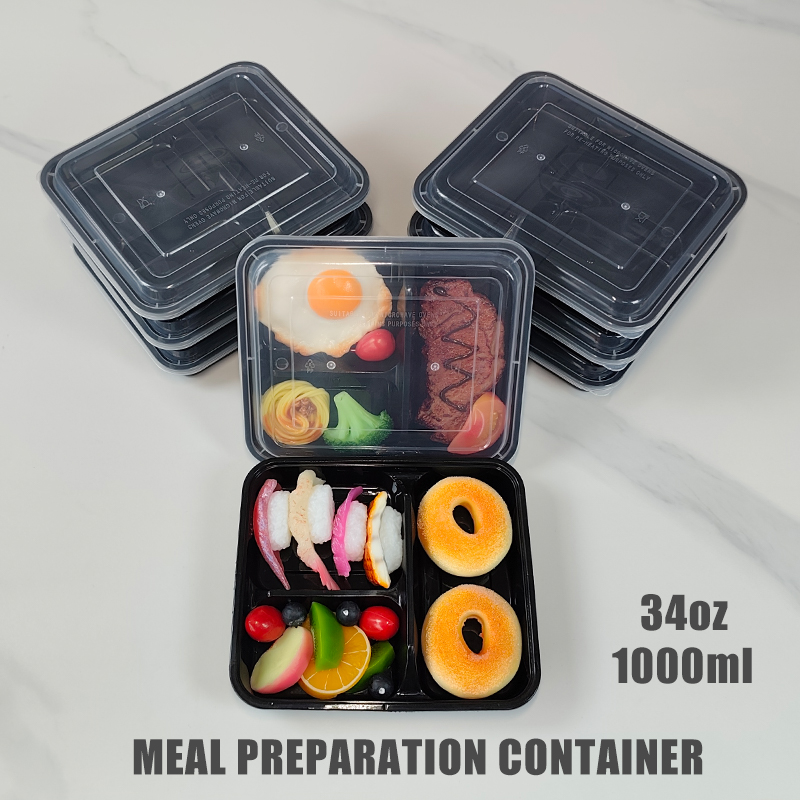 Meal Prep Lunch - Pojemniki na posiłki z 3 przegródkami,
