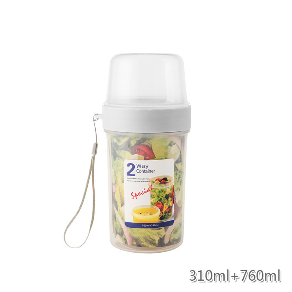 Meal Prep Yogurt Cups - Dwupoziomowy szczelny pojemnik na żywność, przenośny